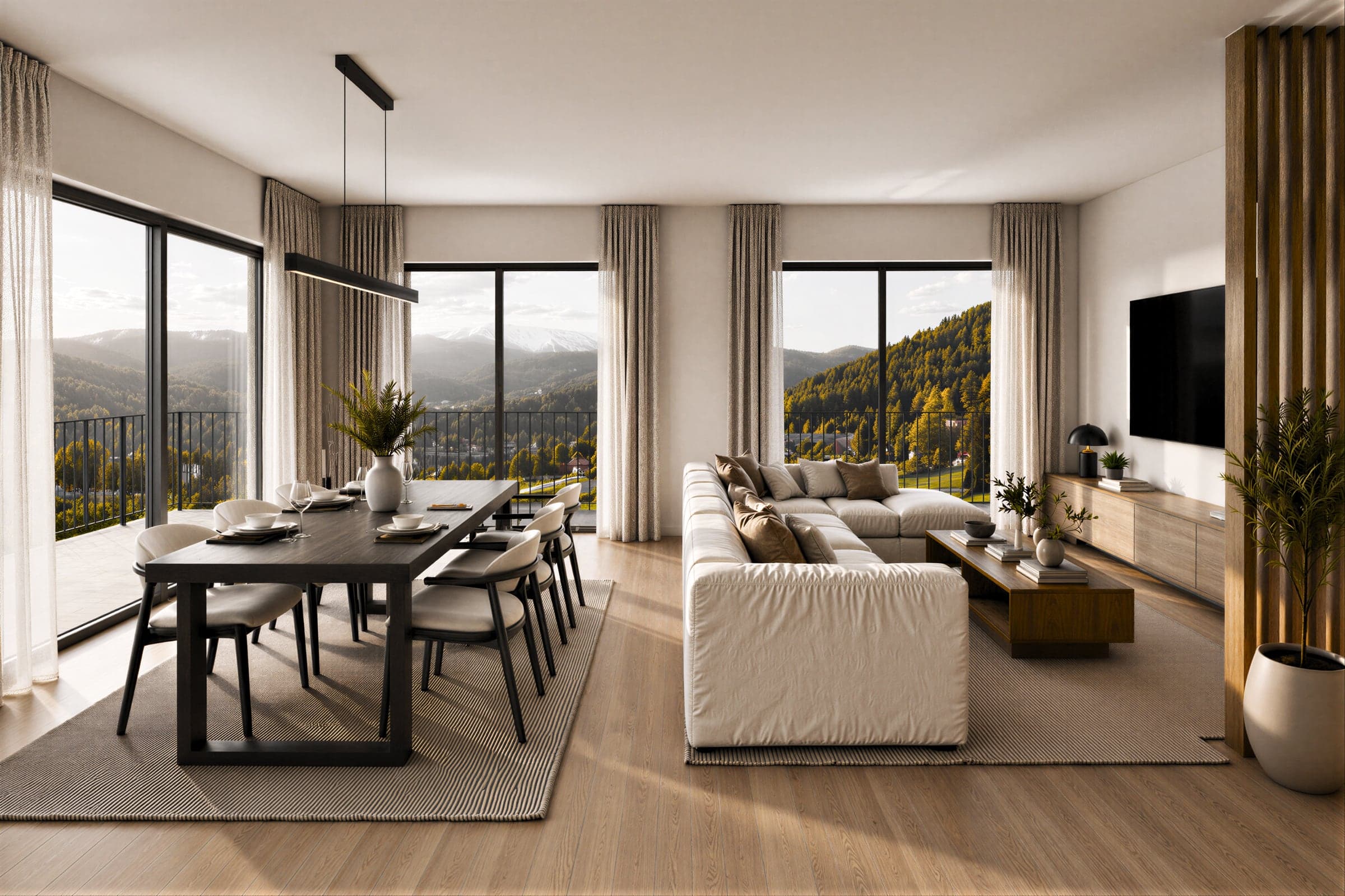 Maretset living room with view